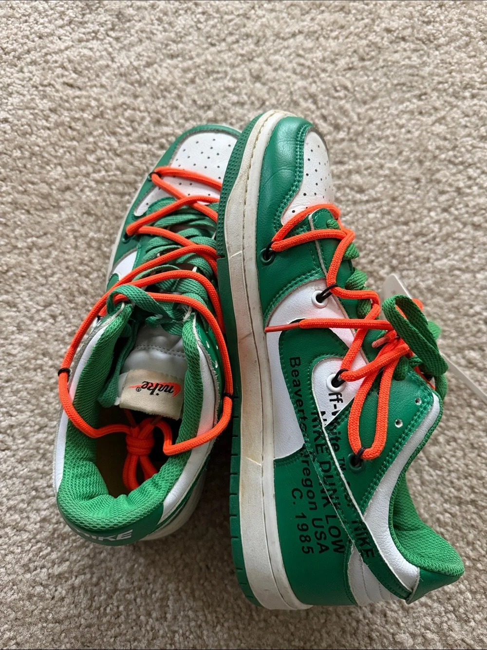 Nike Kids White, Green & Orange High-Top Sneakers